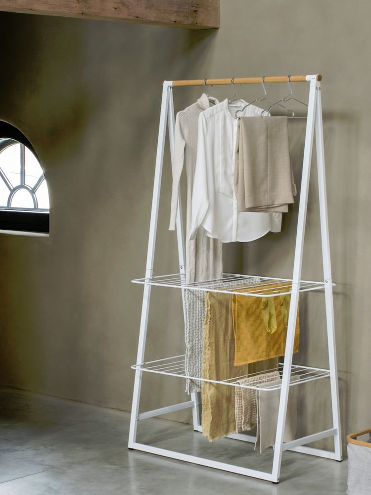 Brabantia White Large Linn Clothes Rail And Storage Unit - Image 2 of 4
