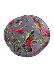 Riva Paoletti Mink Grey Paradise Round Velvet Polyester Filled Cushion - Image 1 of 2