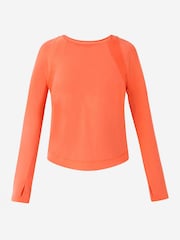 Orange - Sweaty Betty Breathe Easy Langarm-Oberteil aus Mesh - Bild 1 von 8