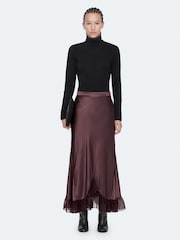 AllSaints Dark Purple Irma Skirt - Image 1 of 8