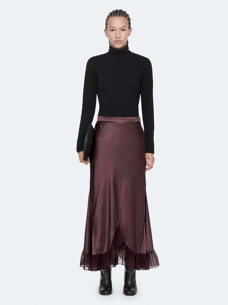 AllSaints Dark Purple Irma Skirt - Image 1 of 8