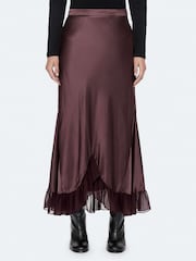 AllSaints Dark Purple Irma Skirt - Image 2 of 8