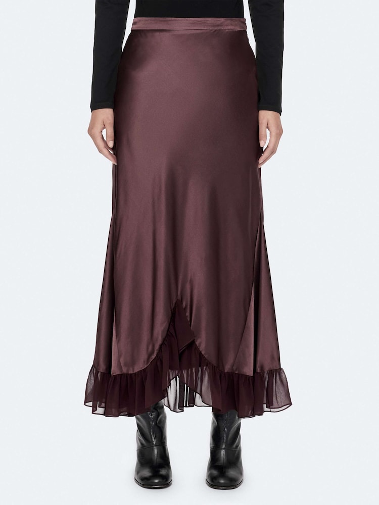 AllSaints Dark Purple Irma Skirt - Image 2 of 8