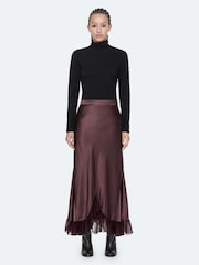 AllSaints Dark Purple Irma Skirt - Image 3 of 8