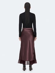 AllSaints Dark Purple Irma Skirt - Image 6 of 8