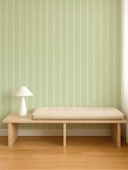 Scion Pea Green Pomona Harvest Stripe 10M Wallpaper - Image 1 of 3