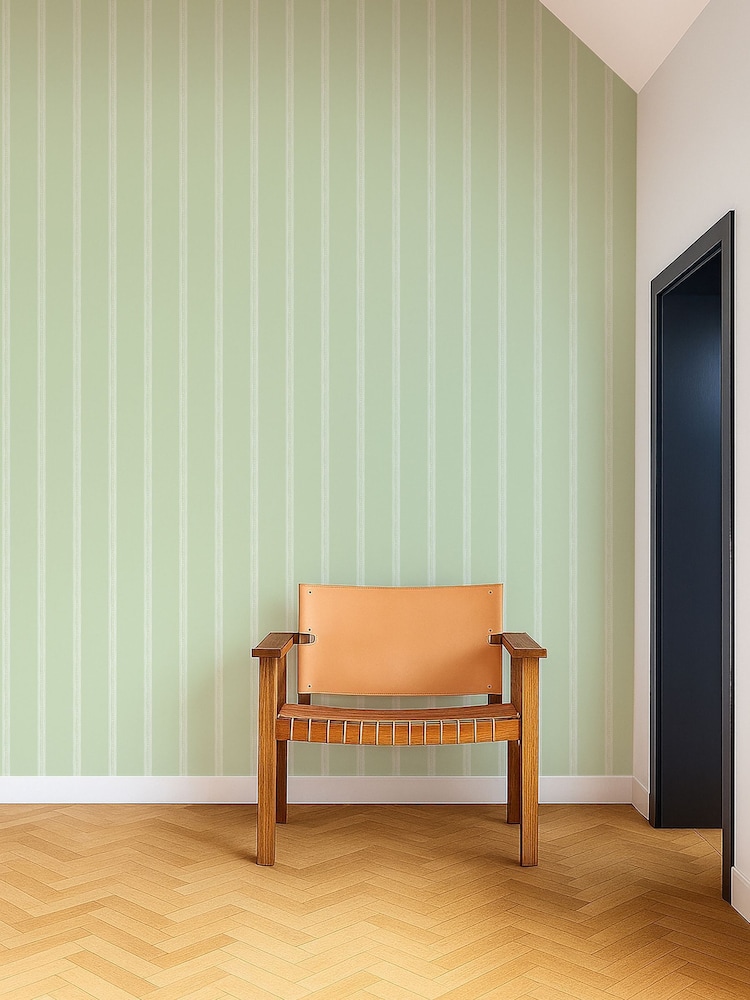 Scion Pea Green Pomona Harvest Stripe 10M Wallpaper - Image 2 of 3 Scion Pea Green Pomona Harvest Stripe 10M Wallpaper - Image 2 of 3