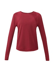 Tiefrot - Sweaty Betty Breathe Easy Langarm-Oberteil aus Mesh - Bild 1 von 7