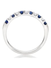 Beaverbrooks White Gold 18ct Diamond And Sapphire Half Eternity Ring - Image 2 of 4