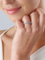 Beaverbrooks White Gold 18ct Diamond And Sapphire Half Eternity Ring - Image 4 of 4