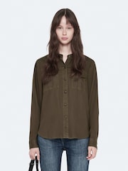 Zeleno - AllSaints Tess Military Shirt - Slika 1 od 8