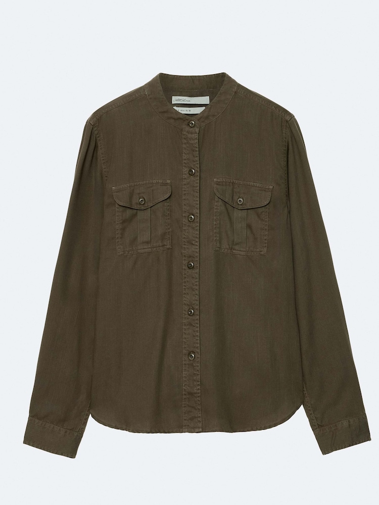 Zeleno - AllSaints Tess Military Shirt - Slika 8 od 8