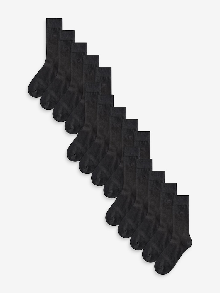 Black Logo 15 Pack Embroidered Lasting Fresh Socks - Image 1 of 3