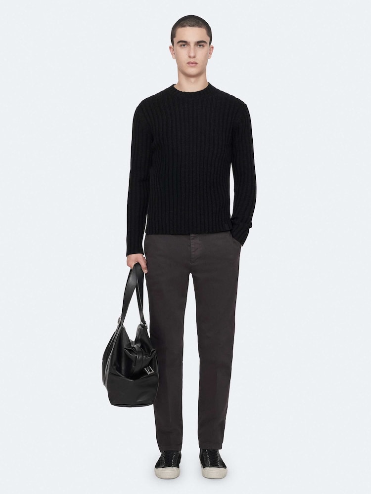 AllSaints Black Tower Straight Chino Trousers - Image 1 of 8 AllSaints Black Tower Straight Chino Trousers - Image 1 of 8