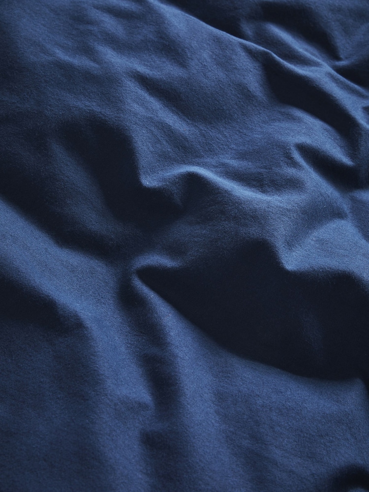 Navy Brushed Supersoft 100% Cotton Duvet Cover And Pillowcase Set - Image 9 of 9