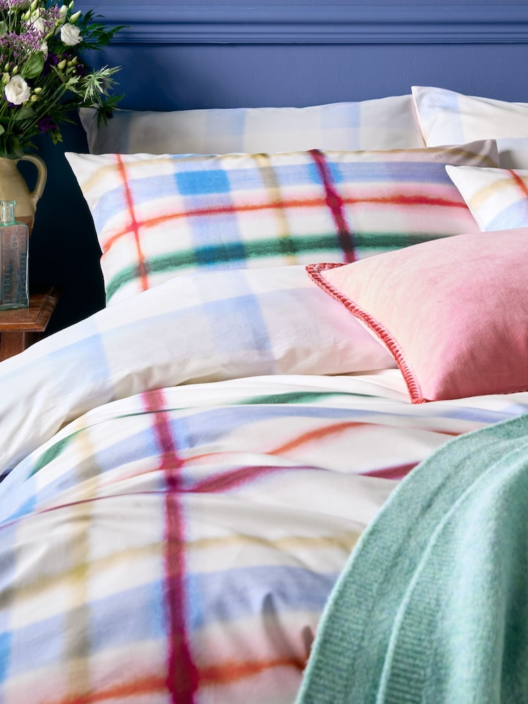 Bluebellgray Piper Multi Blue Edinburgh Plaid 200 Thread Count Duvet Cover and Pillowcase Set - Image 1 of 7 Bluebellgray Piper Multi Blue Edinburgh Plaid 200 Thread Count Duvet Cover and Pillowcase Set - Image 1 of 7