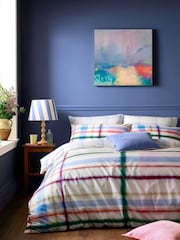 Bluebellgray Piper Multi Blue Edinburgh Plaid 200 Thread Count Duvet Cover and Pillowcase Set - Image 2 of 7