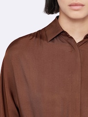 AllSaints Brown Noora Dress - Image 4 of 8