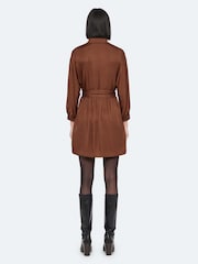 AllSaints Brown Noora Dress - Image 6 of 8