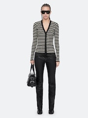 AllSaints White Kay Stripe Cardigan - Image 3 of 8