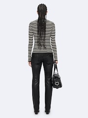 AllSaints White Kay Stripe Cardigan - Image 6 of 8