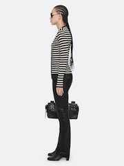 AllSaints White Kay Stripe Cardigan - Image 7 of 8