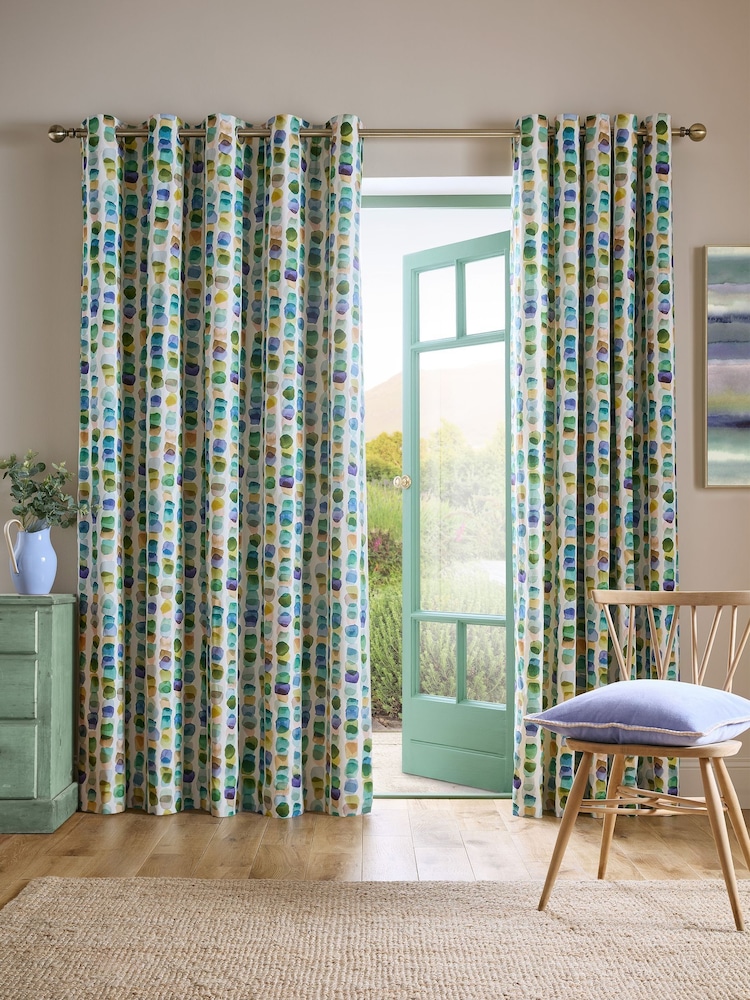 Bluebellgray Ocean Green Tobermory Eyelet Curtains - Image 5 of 5 Bluebellgray Ocean Green Tobermory Eyelet Curtains - Image 5 of 5