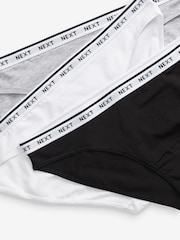 Monochrome High Leg Cotton Logo Knickers 7 Pack - Image 10 of 10