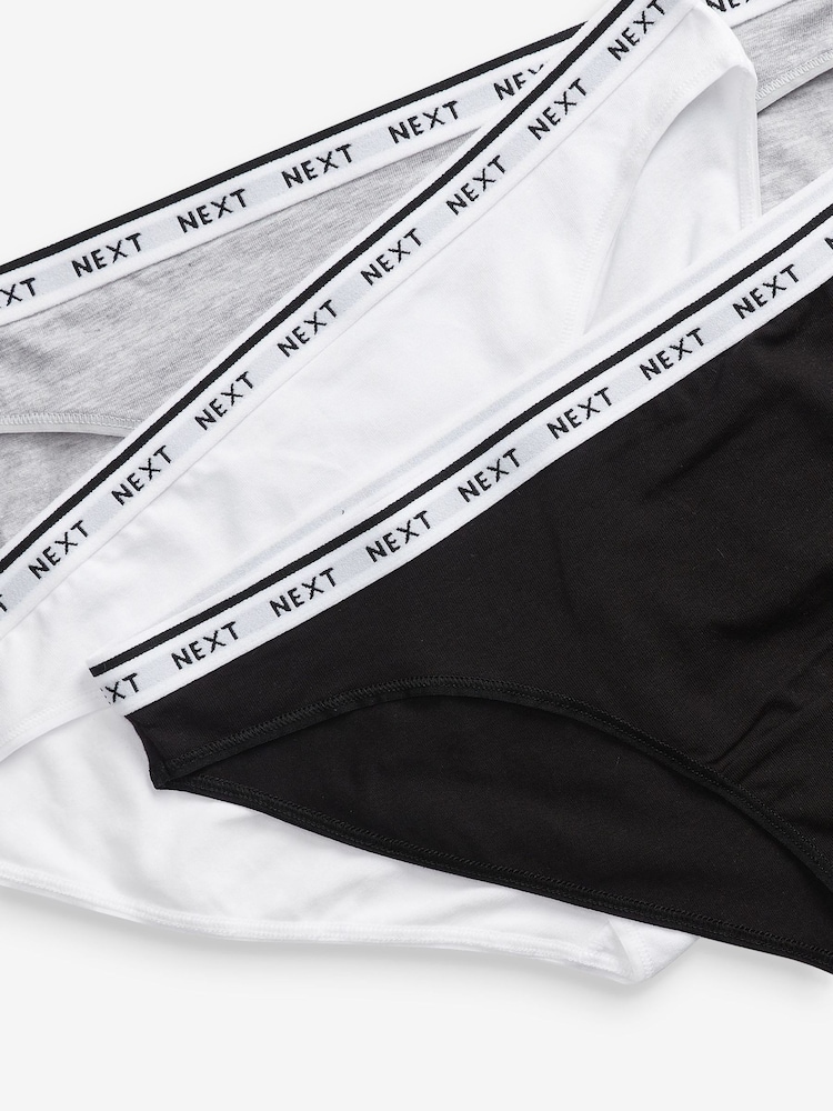 Monochrome High Leg Cotton Logo Knickers 7 Pack - Image 10 of 10 Monochrome High Leg Cotton Logo Knickers 7 Pack - Image 10 of 10