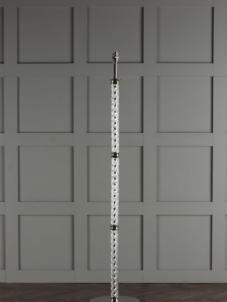 Laura Ashley Chrome Louis Twisted Glass Column Floor Lamp Base - Image 1 of 3