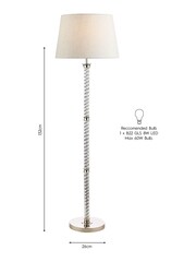 Laura Ashley Chrome Louis Twisted Glass Column Floor Lamp Base - Image 3 of 3
