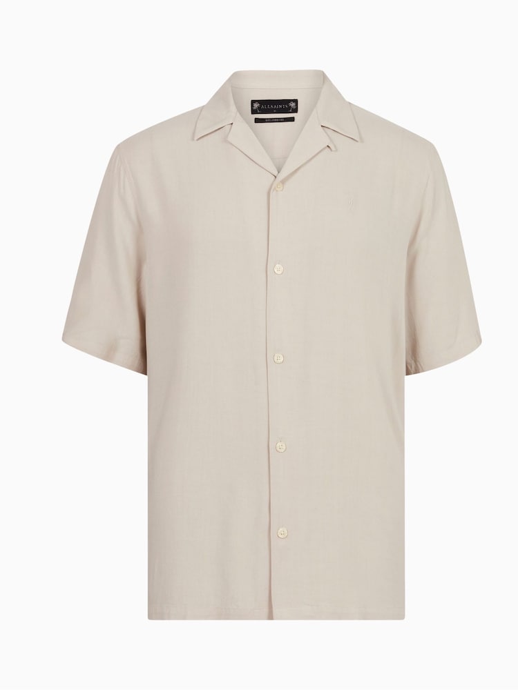 AllSaints Natural Venice Short Sleeve Shirt - Image 6 of 6