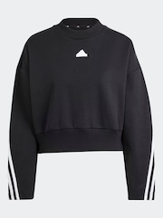 adidas Black Sportswear Future Icons 3-Stripes Sweatshirt - Image 6 of 6