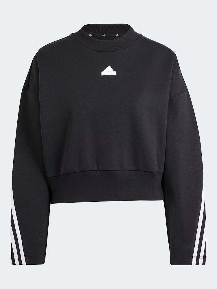 adidas Black Sportswear Future Icons 3-Stripes Sweatshirt - Image 6 of 6