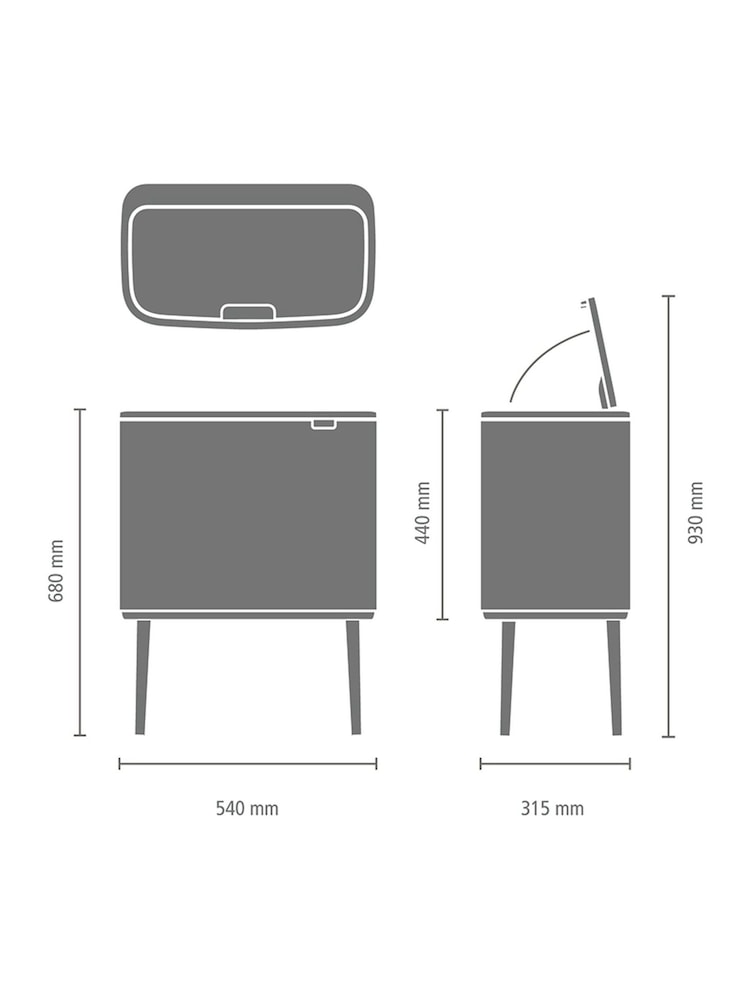 Brabantia Platinum Bo 36L Touch Bin - Image 6 of 6 Brabantia Platinum Bo 36L Touch Bin - Image 6 of 6