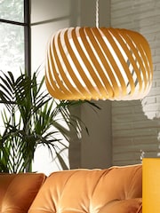 Village At Home Yellow Ribbon 100% Cotton Pendant Shade - Image 1 of 2