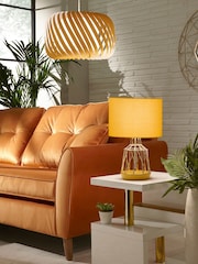 Village At Home Yellow Ribbon 100% Cotton Pendant Shade - Image 2 of 2