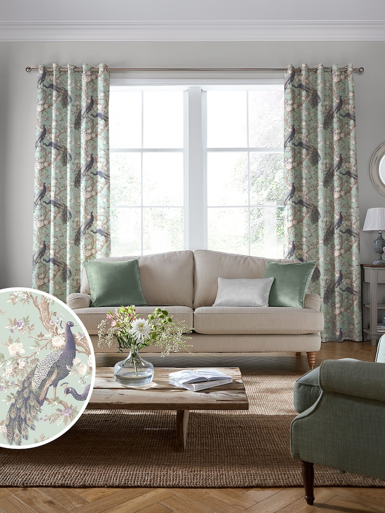 Laura Ashley Duck Egg Blue Belvedere Made to Measure Curtains - Image 1 of 7