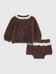 River Island Brown Swan Caridgan & Shorts Set - Image 3 of 5