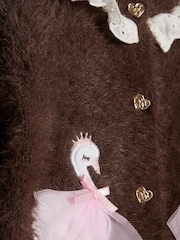River Island Brown Swan Caridgan & Shorts Set - Image 5 of 5