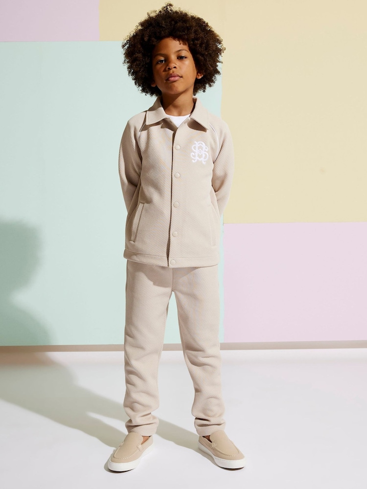 River Island Natural Button Through Jacket & Joggers Set - Image 1 of 2 River Island Natural Button Through Jacket & Joggers Set - Image 1 of 2
