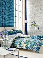 Designers Guild Indigo Bue Eleonora 200 Thread Count Duvet Cover and Pillowcase Set - Image 2 of 8