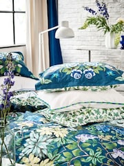 Designers Guild Indigo Bue Eleonora 200 Thread Count Duvet Cover and Pillowcase Set - Image 3 of 8