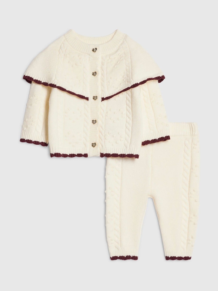 River Island Cream Cape Cardigan & Trousers Set - Image 1 of 5 River Island Cream Cape Cardigan & Trousers Set - Image 1 of 5