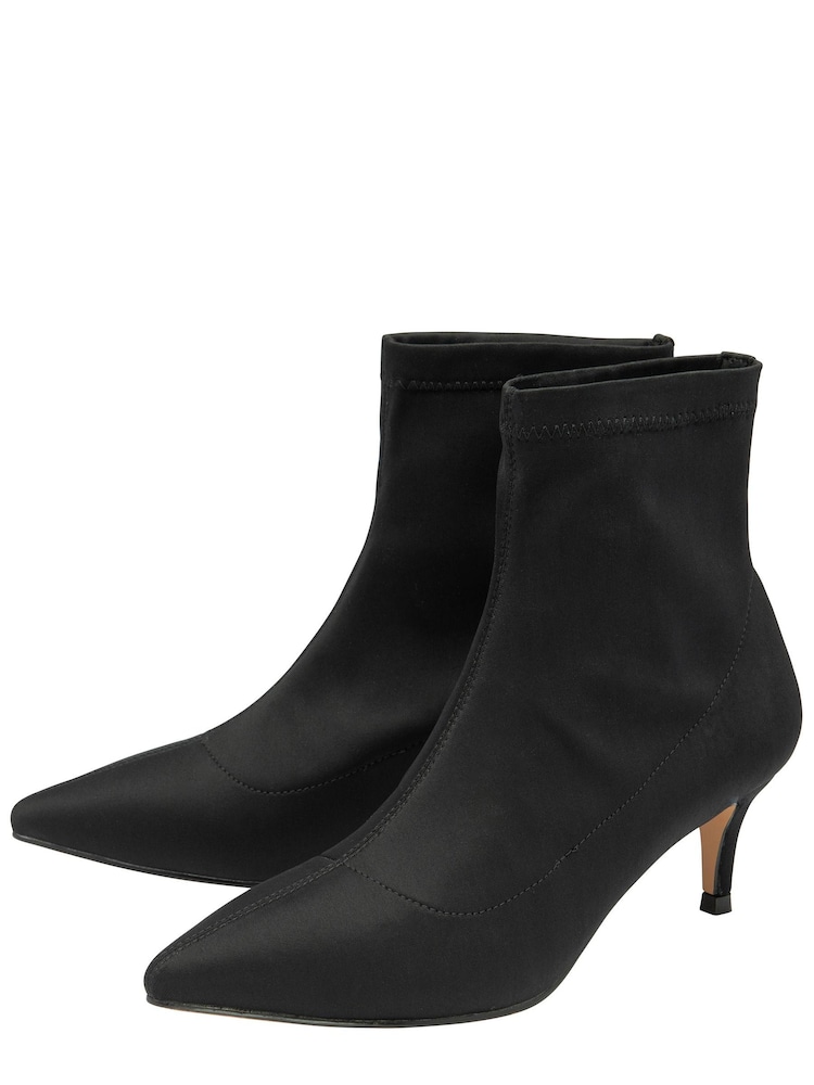 Ravel Black Dark Stretch Sock Ankle Boots - Image 2 of 4 Ravel Black Dark Stretch Sock Ankle Boots - Image 2 of 4