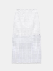 Mint Velvet Cream Disc Detail Fringed Midi Skirt - Image 7 of 8