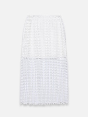 Mint Velvet Cream Disc Detail Fringed Midi Skirt - Image 8 of 8
