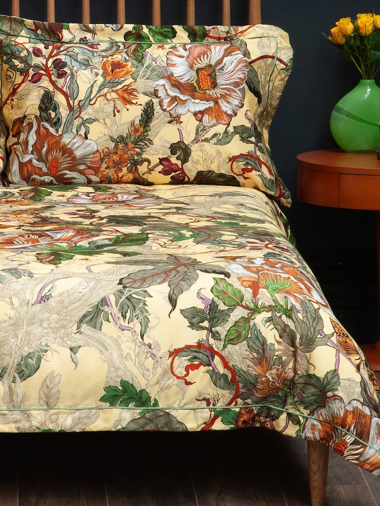 Timorous Beasties Yellow Papaver Mimosa 220 Thread Count Duvet Cover and Pillowcase Set - Image 1 of 10 Timorous Beasties Yellow Papaver Mimosa 220 Thread Count Duvet Cover and Pillowcase Set - Image 1 of 10