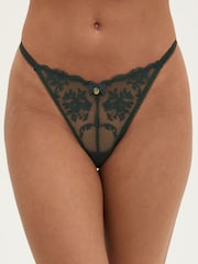 Boux Avenue Green Zoe embroidered thong Knickers - Image 1 of 6