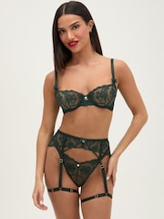 Boux Avenue Green Zoe embroidered thong Knickers - Image 5 of 6
